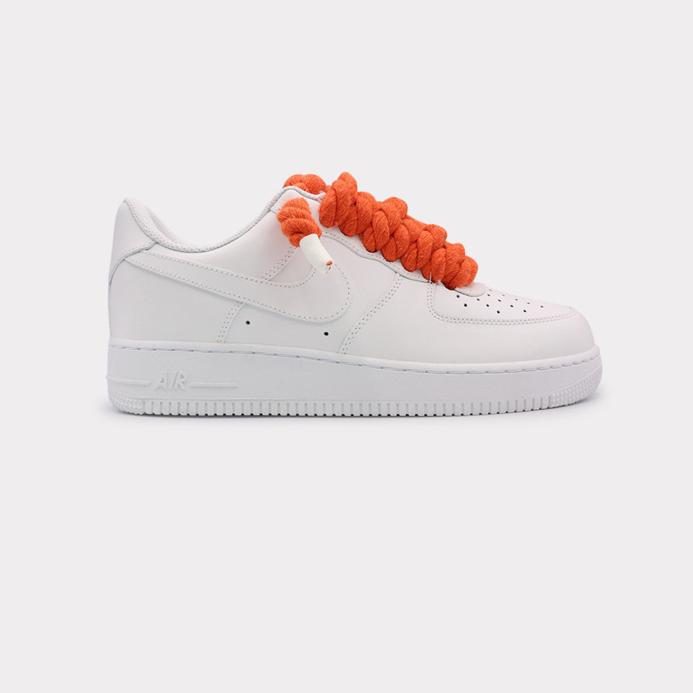 Nike Air Force 1 White - Rope Lace Orange - Bild 1