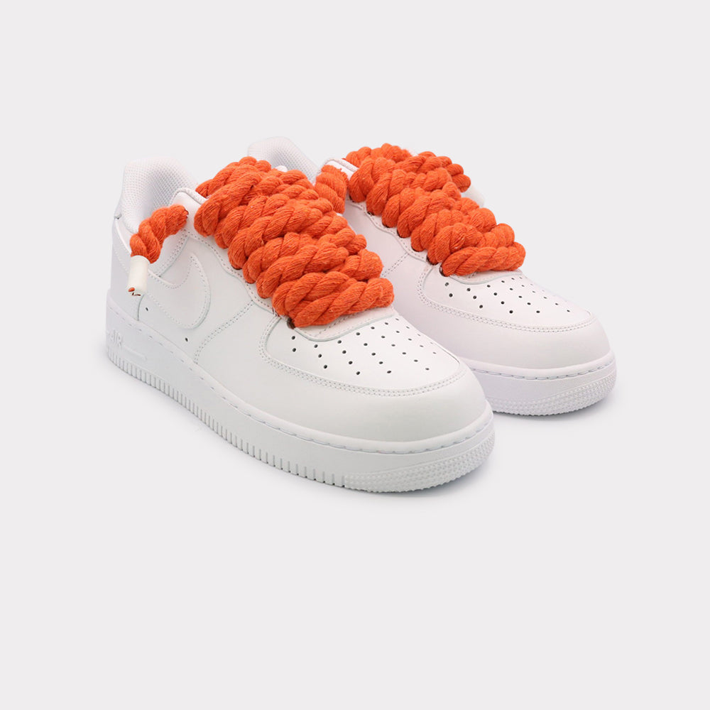 Nike Air Force 1 White - Rope Lace Orange - Bild 2