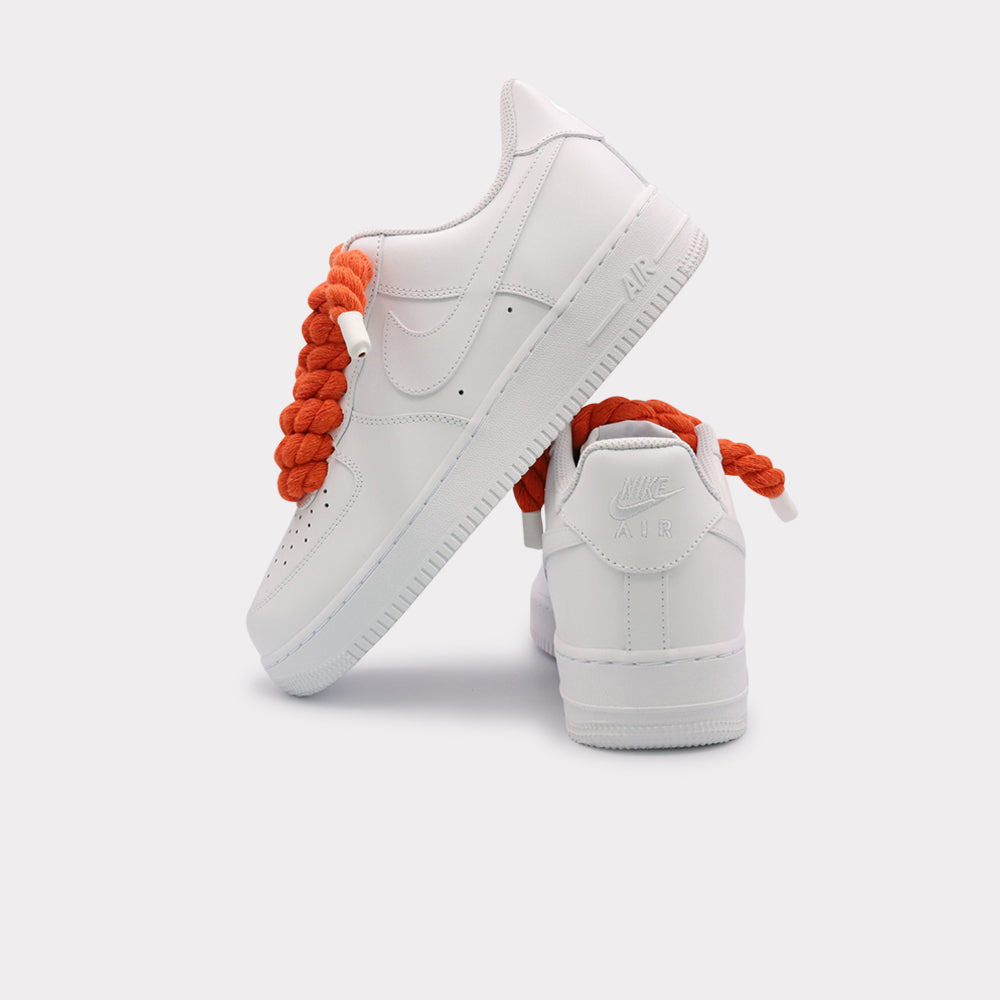 Nike Air Force 1 White - Rope Lace Orange - Bild 3