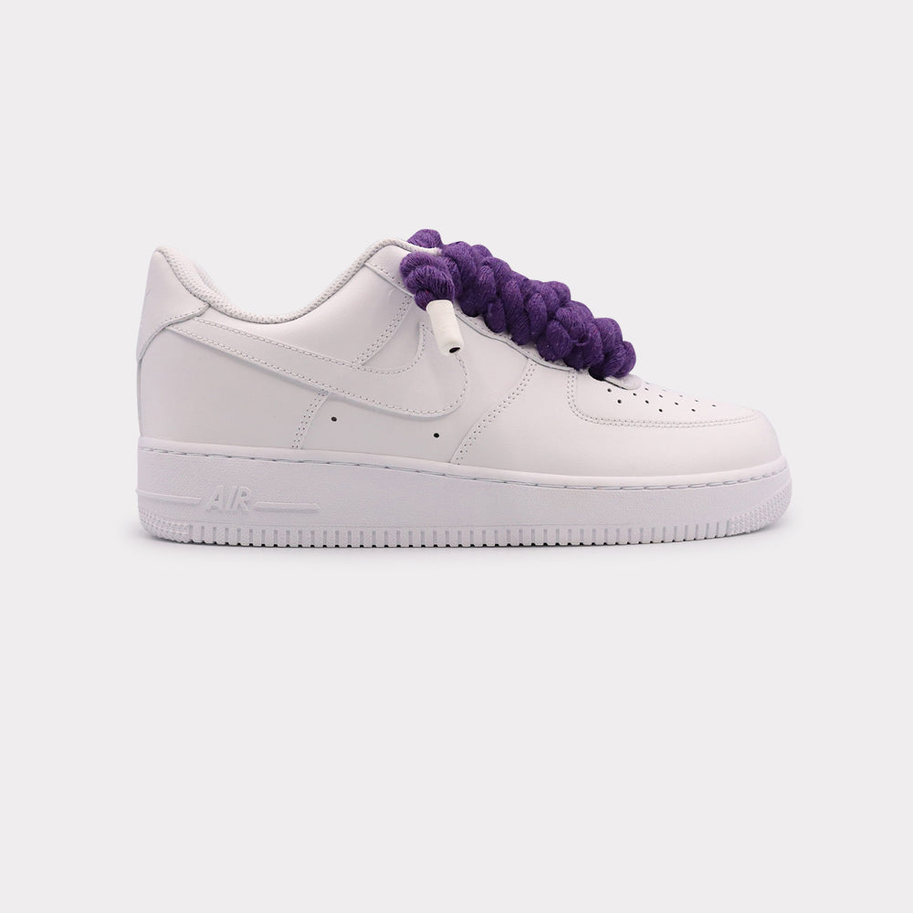 Nike Air Force 1 White - Rope Lace Purple - Bild 1