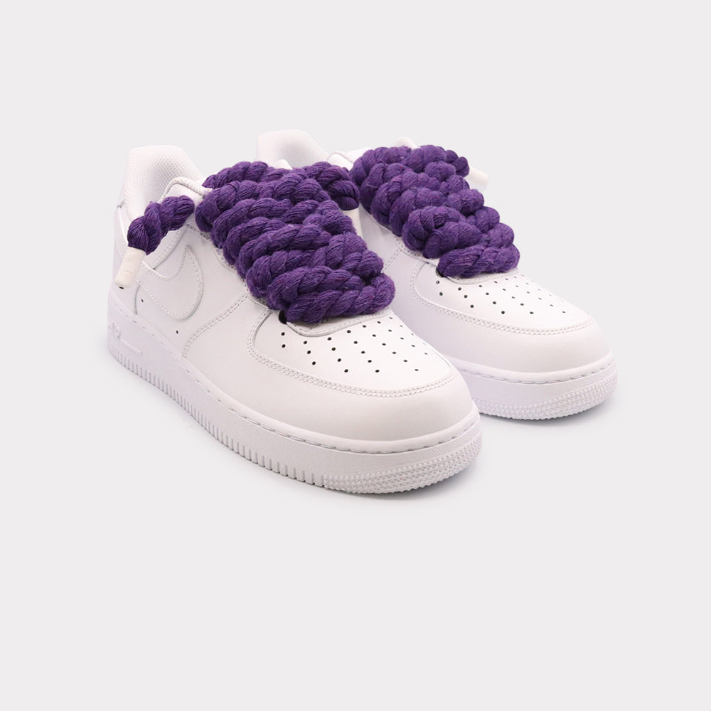 Nike Air Force 1 White - Rope Lace Purple - Bild 2