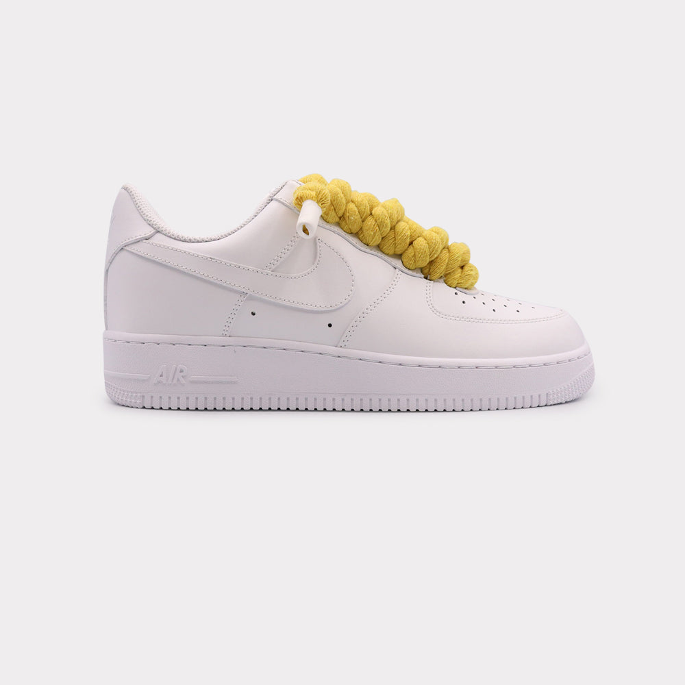 Nike Air Force 1 White - Rope Lace Yellow - Bild 1