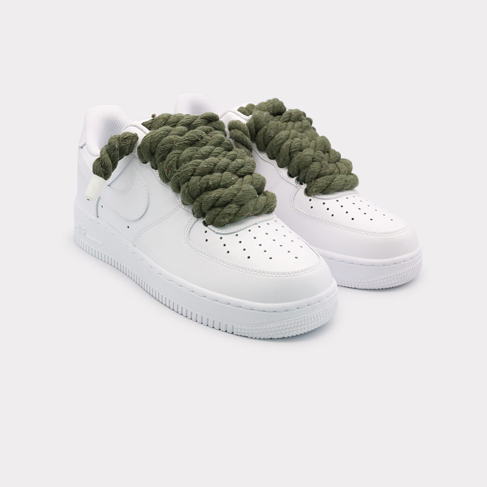 Nike Air Force 1 White - Rope Lace Olive - Bild 2