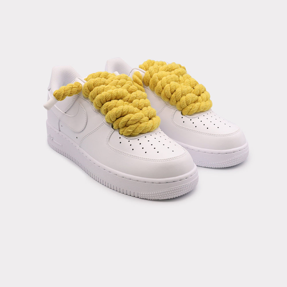 Nike Air Force 1 White - Rope Lace Yellow - Bild 2