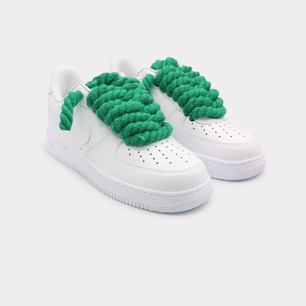 Nike Air Force 1 White - Rope Lace Green - Bild 2