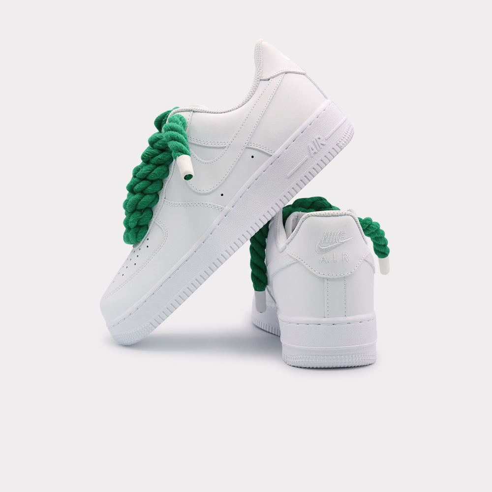 Nike Air Force 1 White - Rope Lace Green - Bild 3