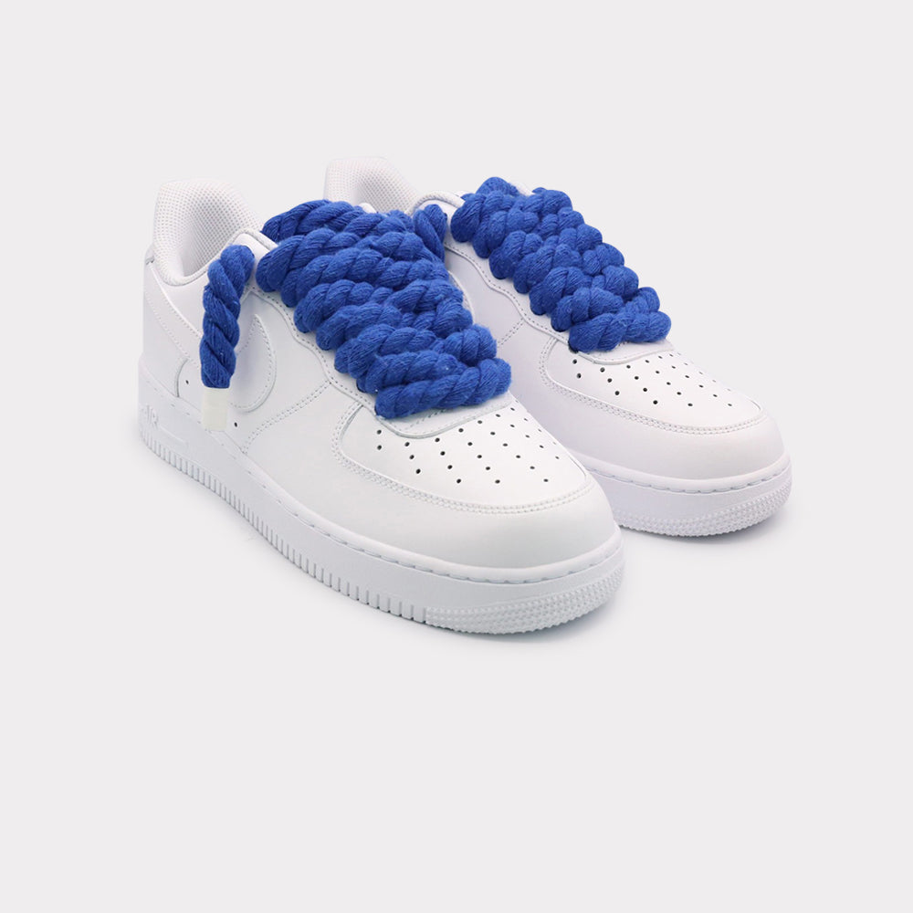 Nike Air Force 1 White - Rope Lace Blue - Bild 2