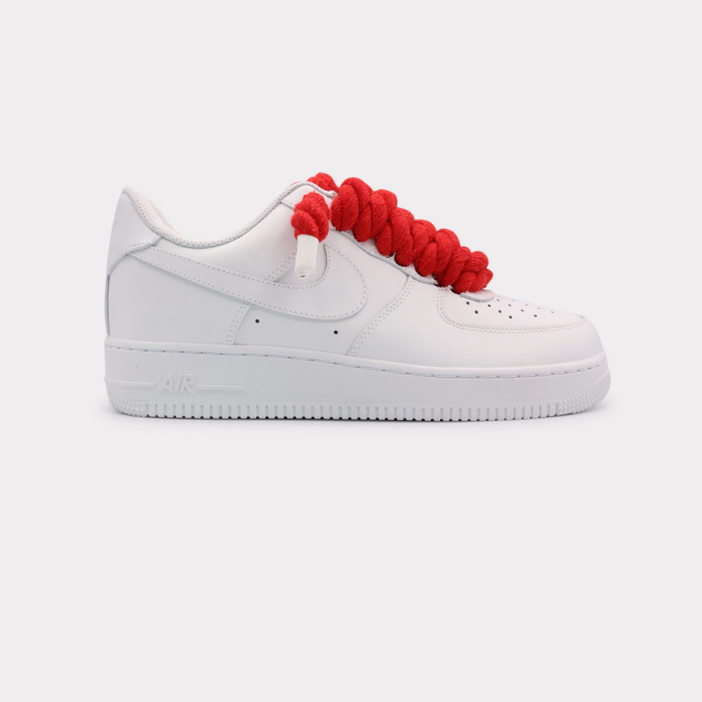 Nike Air Force 1 White - Rope Lace Red - Bild 1